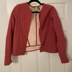 Anthropologie Quilted Pink Jacket